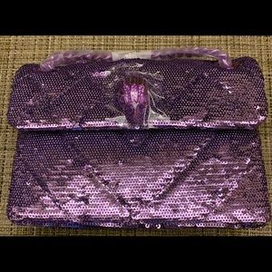Kurt Geiger Kensington Mini Purple Sequin Bag